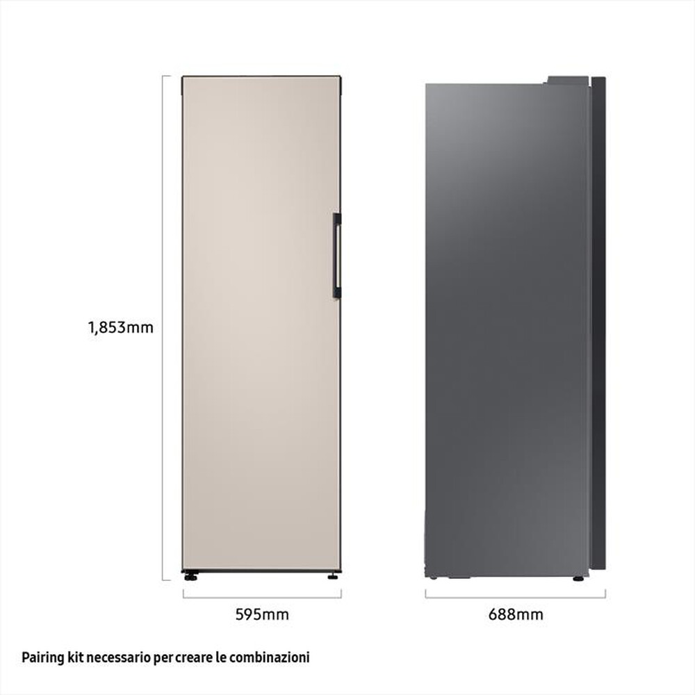 "SAMSUNG - Congelatore verticale F-RZ32F1039 BESPOKE Classe F-Satin Beige"