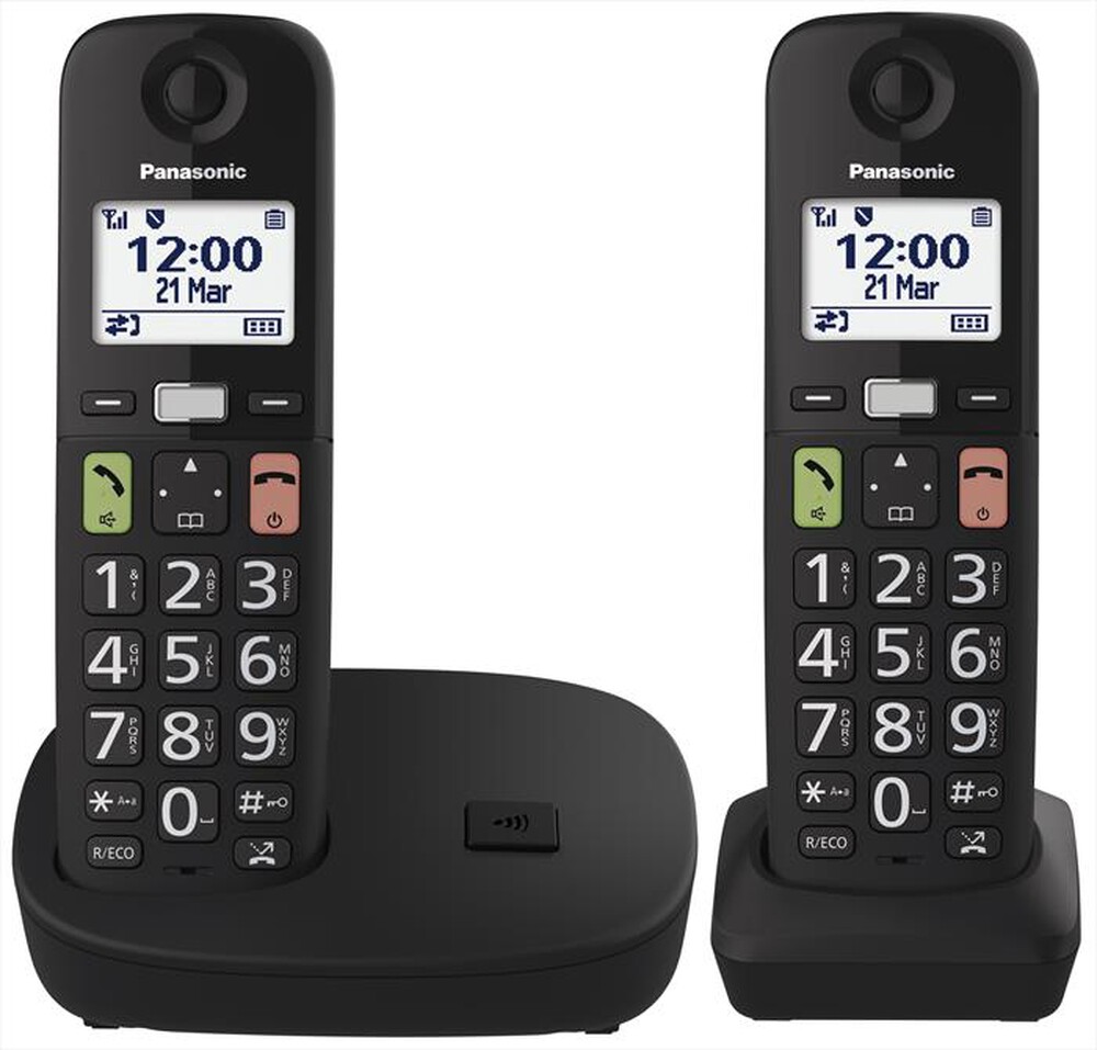 "PANASONIC - Cordless 2 pezzi KX-TGU112EXB-Nero"