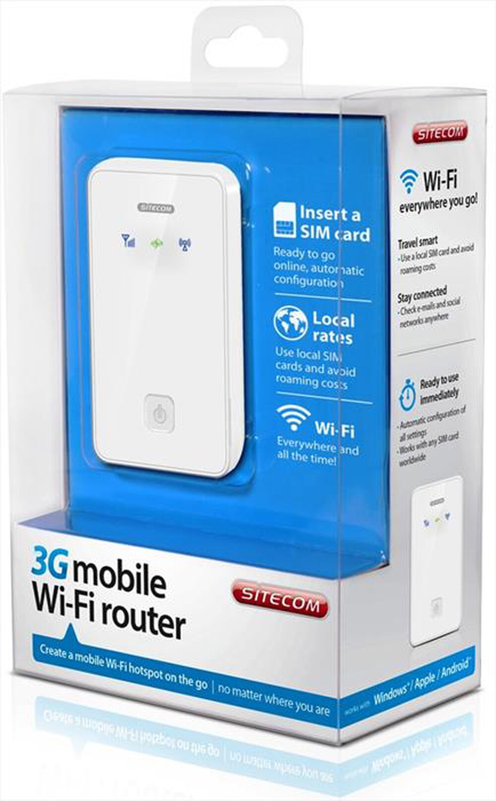 "SITECOM - WLM-1000 3G Mobile Wi-Fi Router-Bianco"