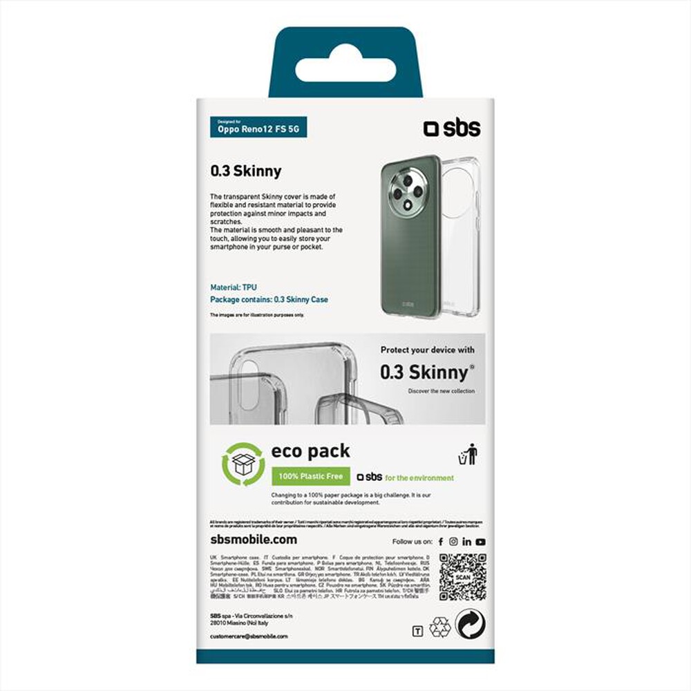 Immagine del prodotto SBS - Cover Skinny Oppo Reno12 FS 5G TESKINOPR12FS5GT-Trasparente