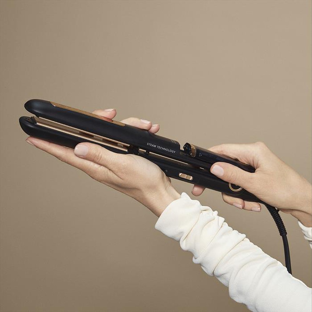 "BELLISSIMA IMETEC - PIASTRA PER CAPELLI A VAPORE STEAM CERAMIC&KERATIN-Nero, Oro"