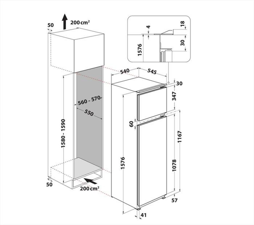 Immagine del prodotto HOTPOINT ARISTON - Frigorifero 2 porte T 16 A2 D/HA 2 Classe E 239 lt-Grigio