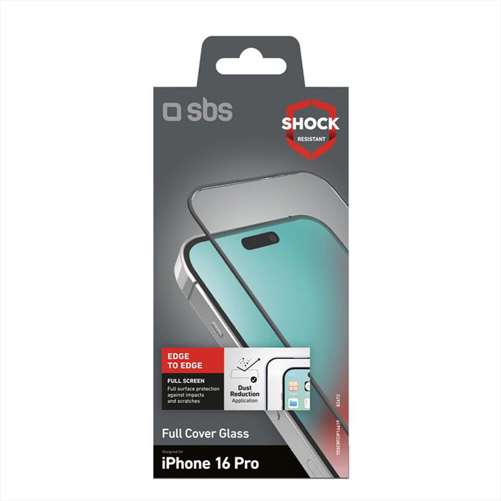 Immagine del prodotto SBS - Full cover glass TESCRFCIP1661P per iPhone 16 Pro-Nero