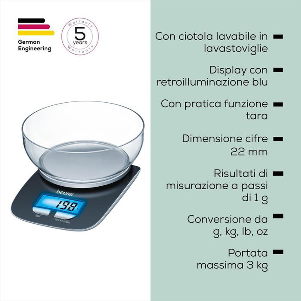 Immagine del prodotto BEURER - Bilancia da cucina KS 25 LIMITED EDITION 2026-Grigio scuro