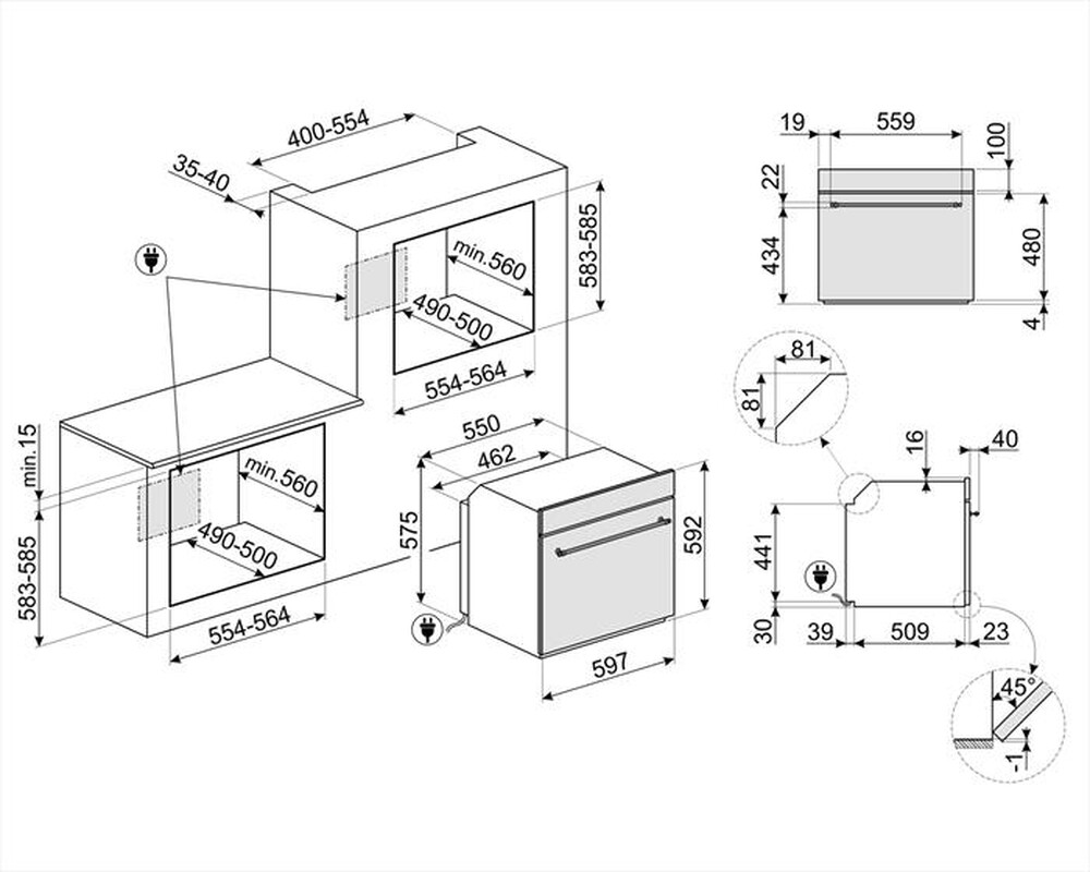 Immagine del prodotto SMEG - Forno incasso elettrico SF800RA Classe A-Rame