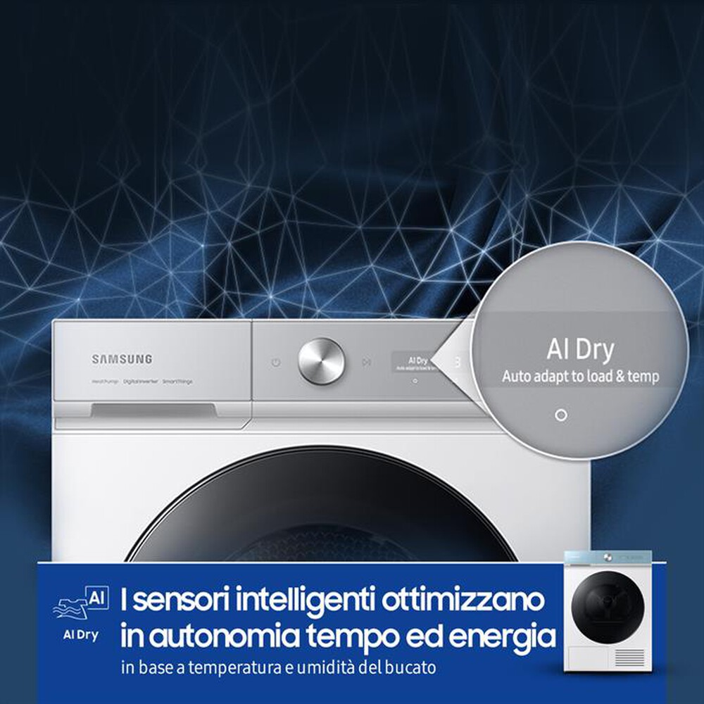"SAMSUNG - Asciugatrice DV90BB9445GMS3 9 Kg Classe A+++-bianco"