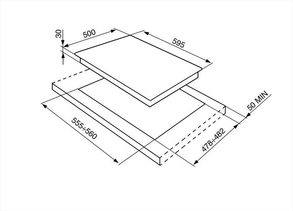 Immagine del prodotto SMEG - Piano cottura a gas SRV564GH3 4 fuochi 59,5cm-Inox