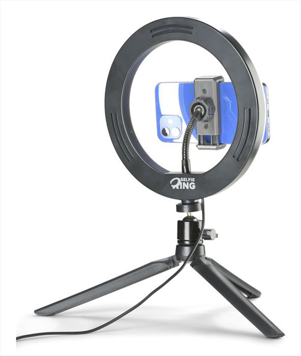 Immagine del prodotto CELLULARLINE - SELFIERINGK Treppiede con anello led per selfie-Nero