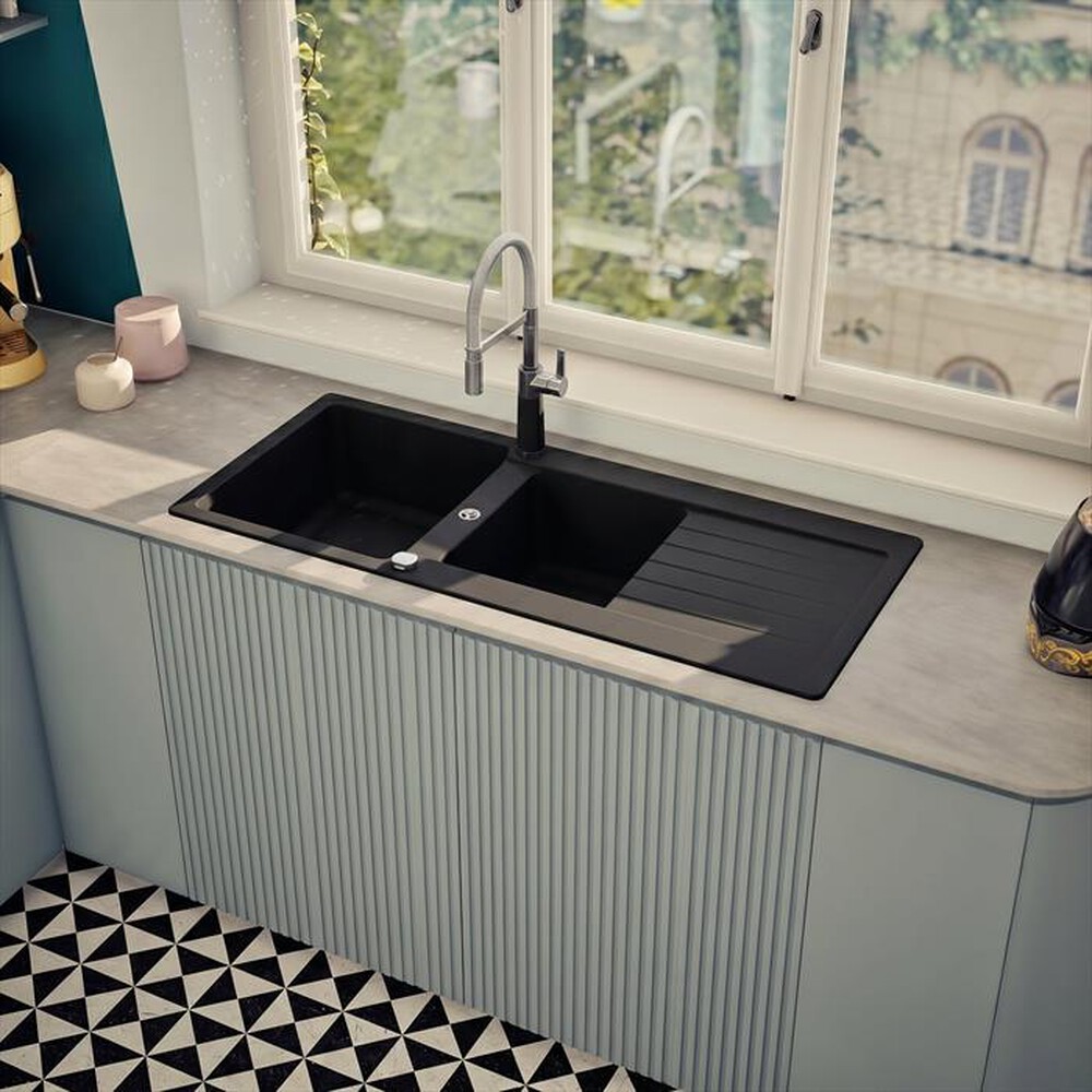 Immagine del prodotto GLEM GAS - Lavello 2 vasche GLU162BK-Nero Opaco