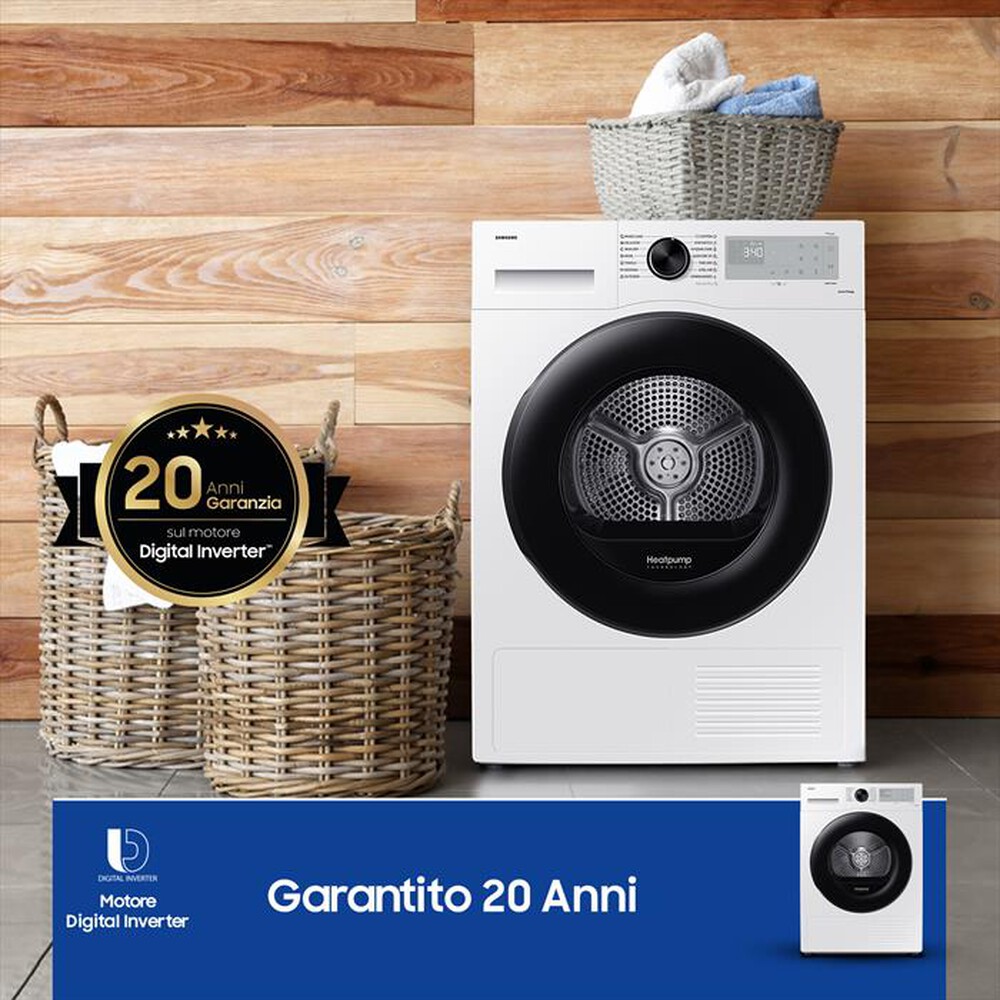 "SAMSUNG - Asciugatrice DV90CGC2A0AH 9 Kg Classe A+++-Bianco"
