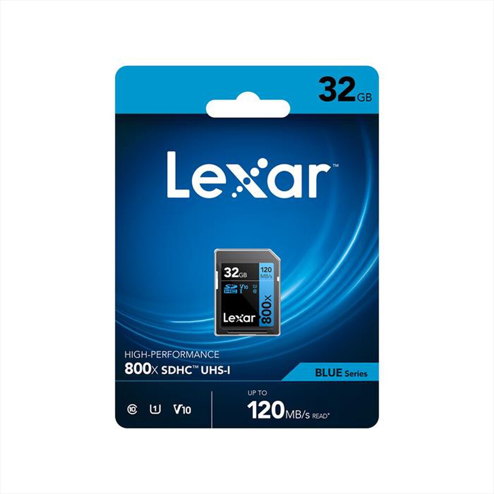 "LEXAR - 32GB LEXAR PROFESSIONAL 800X SDHC-Black/Blue"