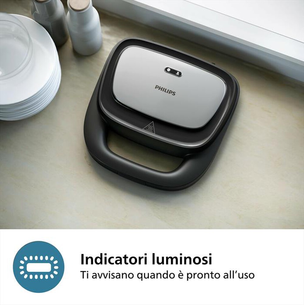 "PHILIPS - Grill SERIES 5000 HD2350/80-Nero/argento"