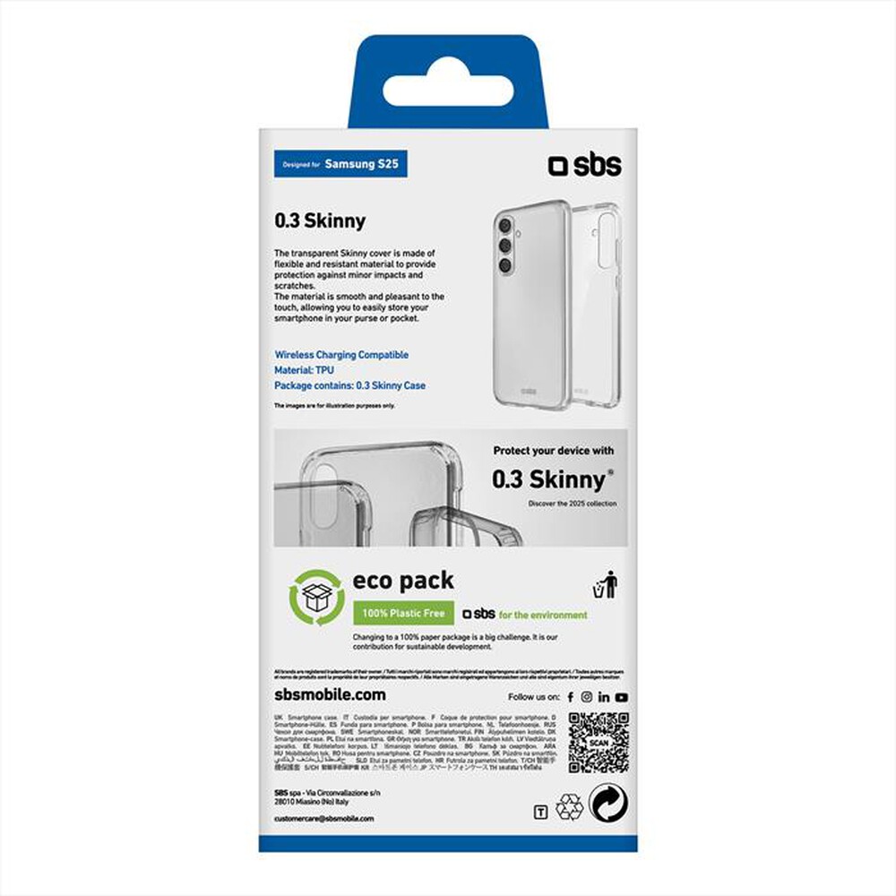 Immagine del prodotto SBS - Cover Skinny TESKINSAS25T per Samsung S25-Trasparente