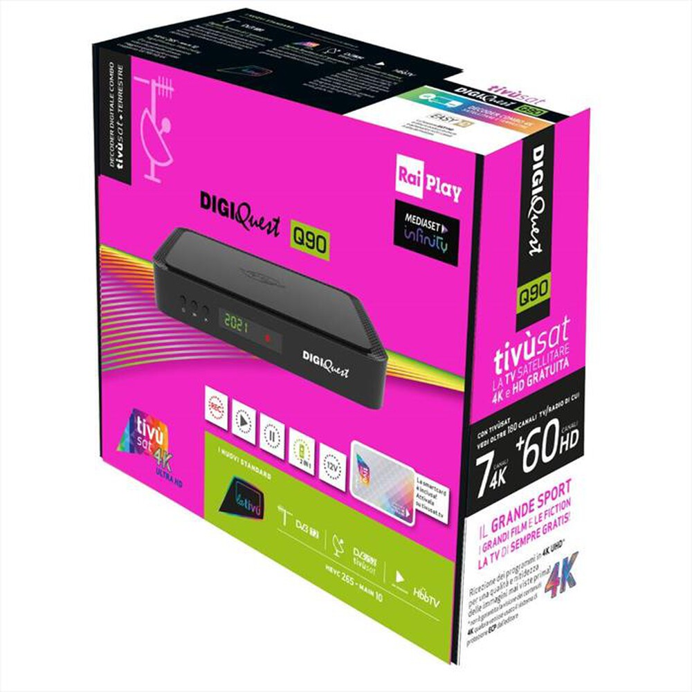 "DIGIQUEST - Ricevitore digitale RICD1234-Nero"