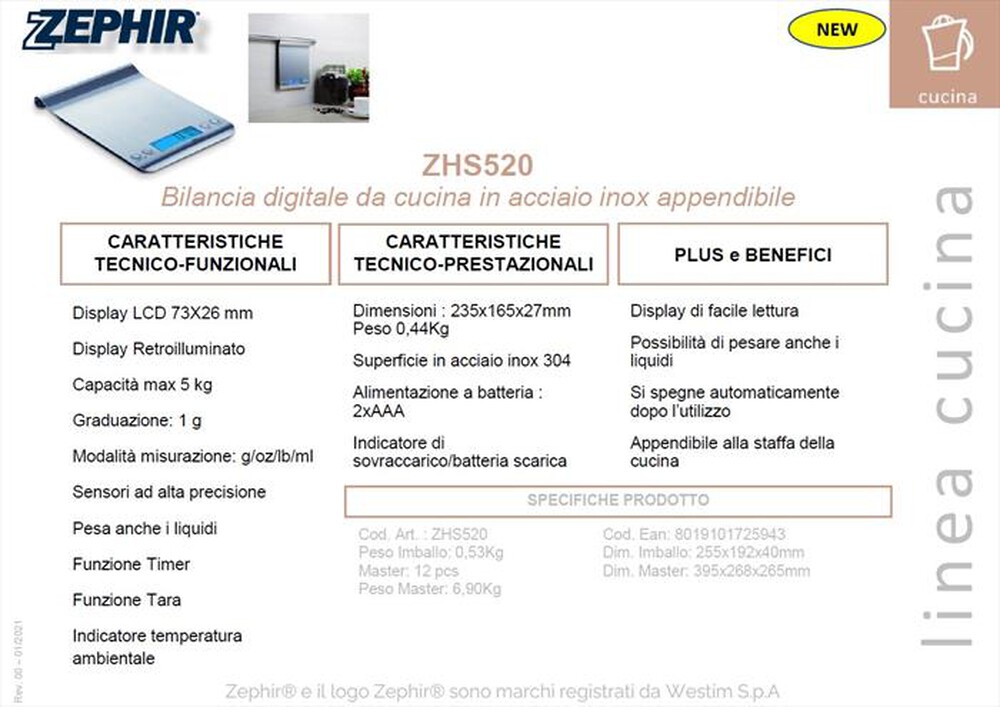 Immagine del prodotto ZEPHIR - ZHS520-Grigio