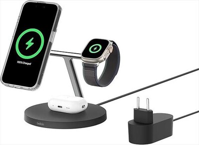 BELKIN - BOOSTCHARGE PRO 3-IN-1 QI2 15W WIRELESS-Nero