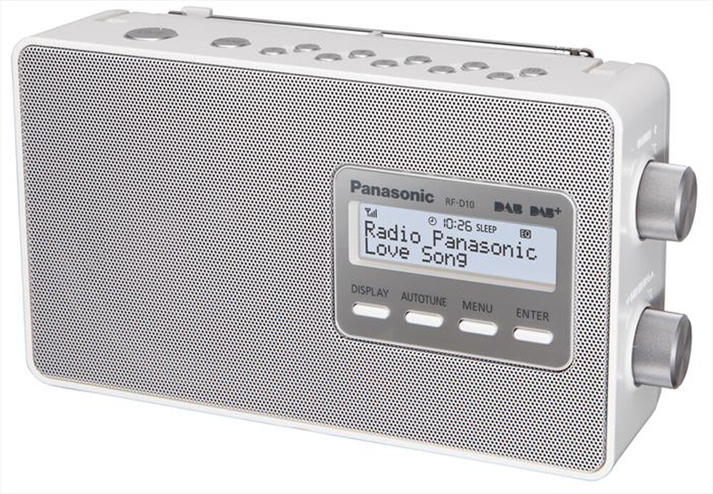 Immagine del prodotto PANASONIC - Radio Portatile FM/DAB+, Batteria/Corrente RF-D10-bianco