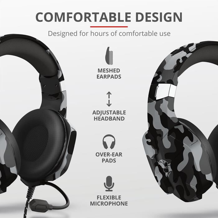 TRUST - GXT323K CARUS HEADSET - Black Camouflage | Euronics