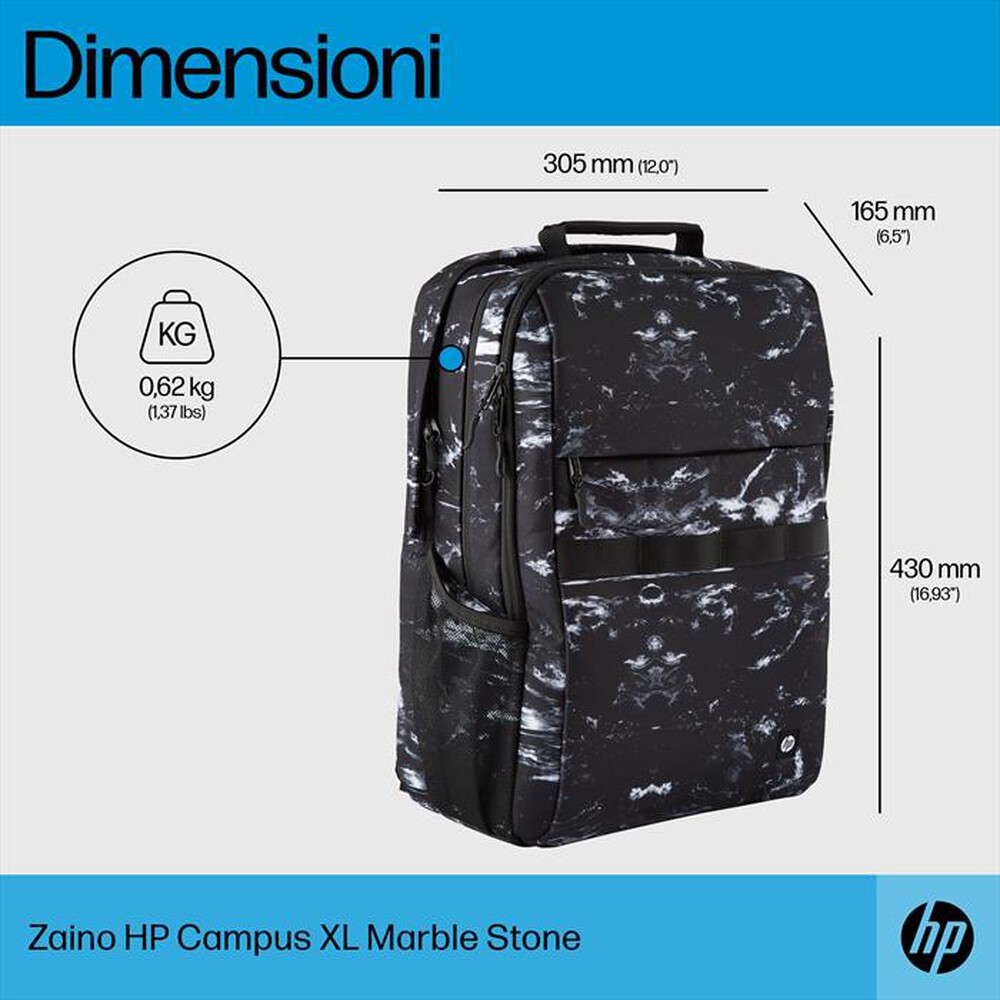 Immagine del prodotto HP - ZAINO CAMPUS XL 16,1"-Nero marmorizzato