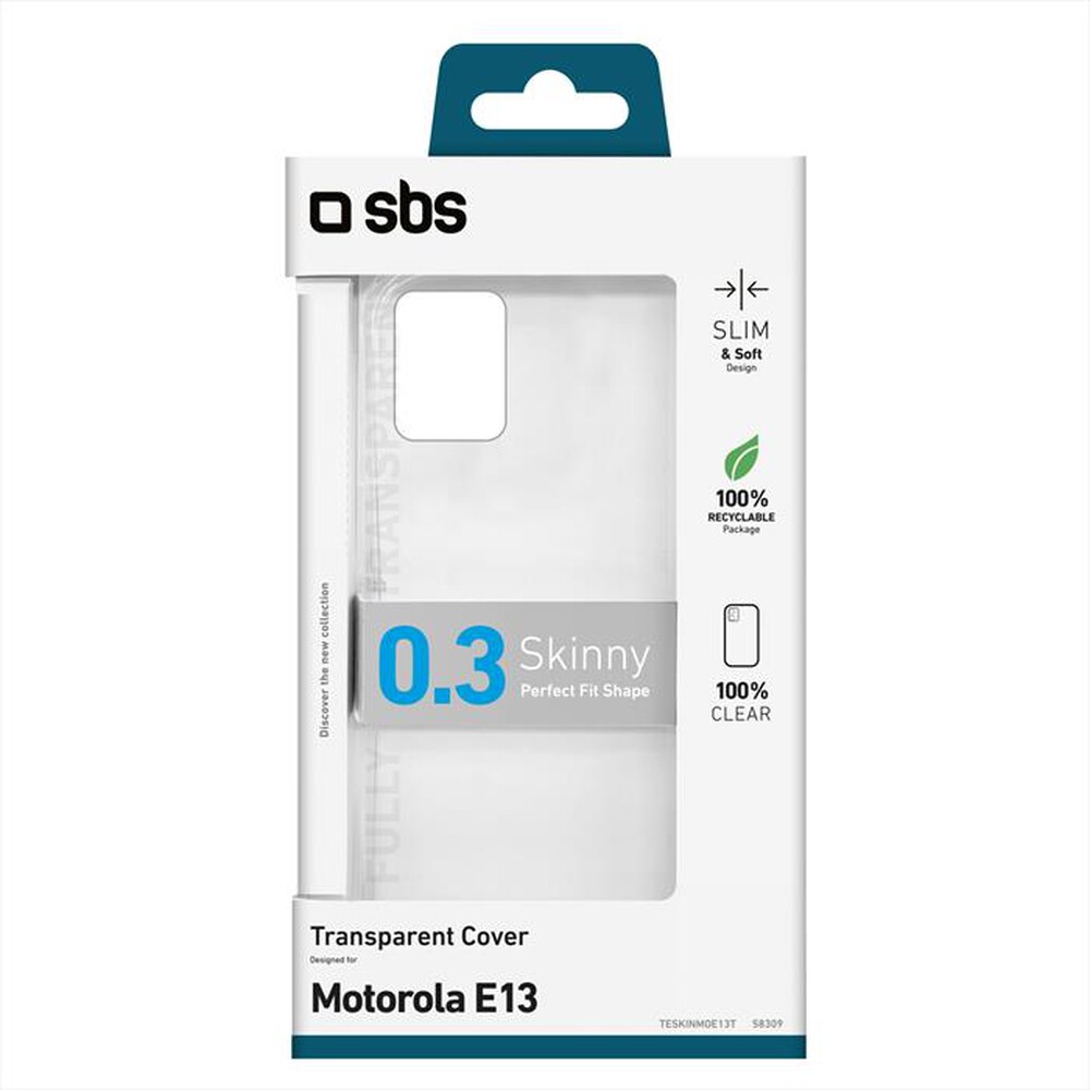 "SBS - Cover skinny TESKINMOE13T per Motorola E13-Trasparente"