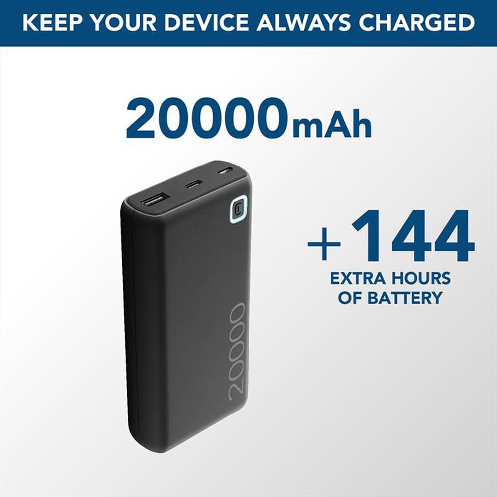 Immagine del prodotto CELLULARLINE - Power bank ESSENCE TURBO 20000-Nero