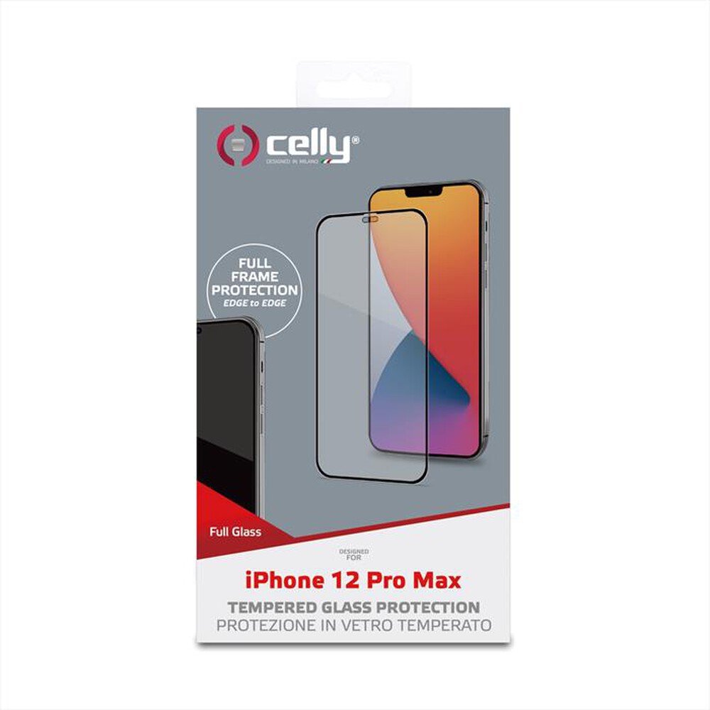 "CELLY - FULLGLASS1005BK - VETRO PROTETTIVO IPH 12 PRO MAX-TRASPARENTE/VETRO TEMPERATO"