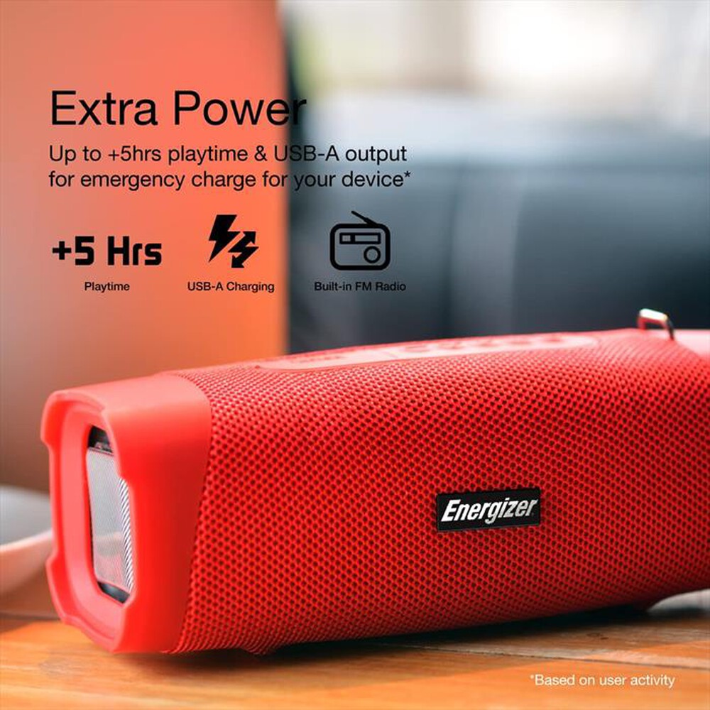 Immagine del prodotto ENERGIZER - BTS105 SPEAKER PORTATILE BLUETOOTH-ROSSO