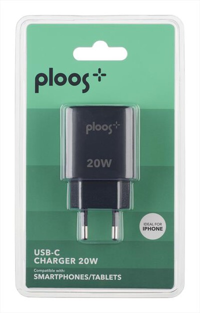 PLOOS - Caricabatterie USB-C ADAPTER 20W - UNIVERSALE-Nero
