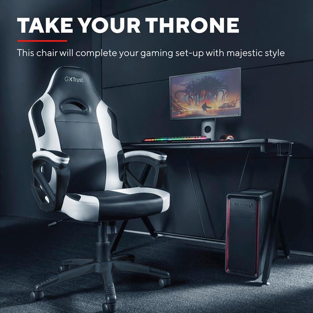 "TRUST - Sedia gaming GXT701W RYON-White"
