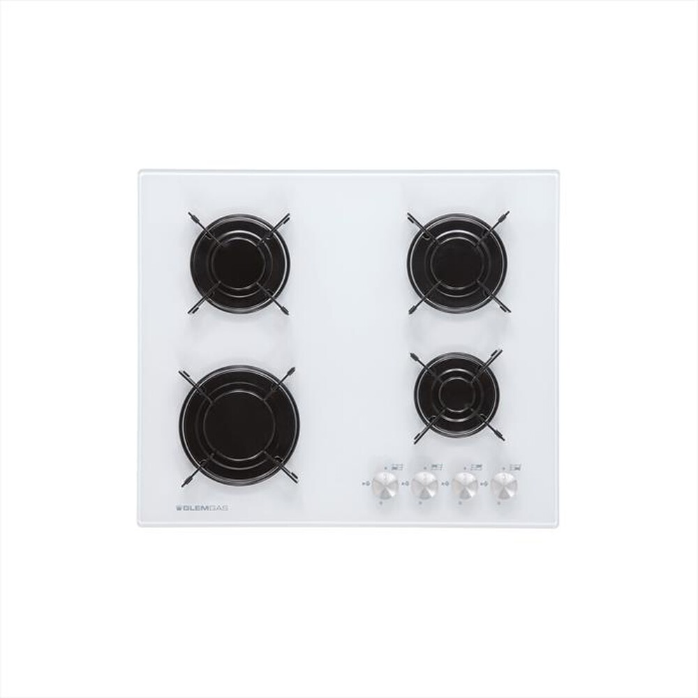 "GLEM GAS - Piano cottura a gas GV64WH 60cm-Bianco Lucido"