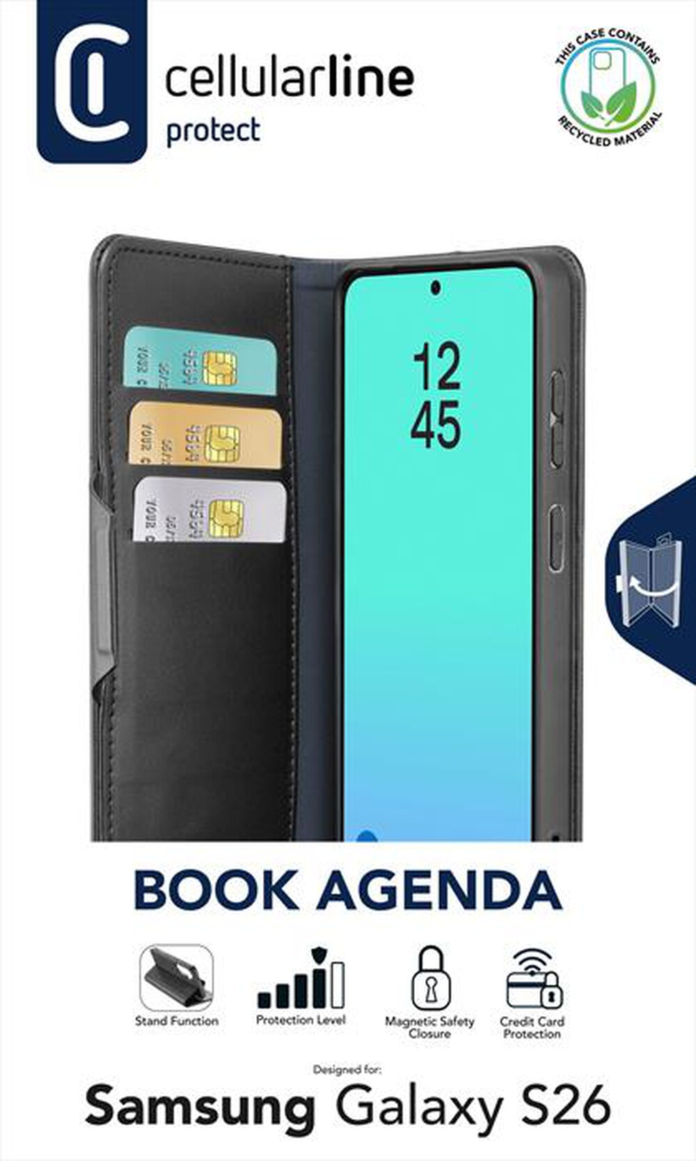 Immagine del prodotto CELLULARLINE - Custodia a libro BOOK AGENDA per GALAXY S26-Nero
