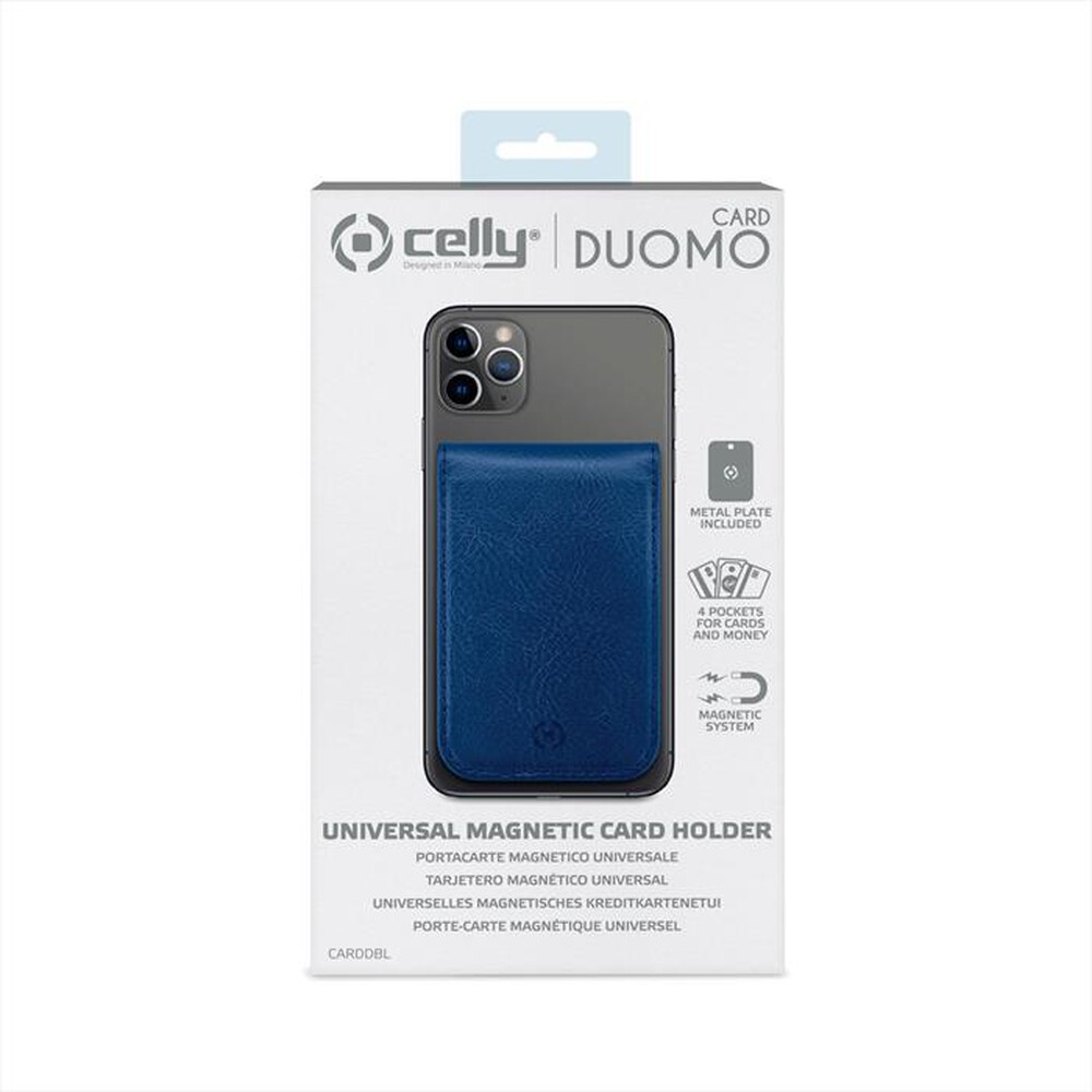 "CELLY - CARDDBL - PORTACARTE MAGNETICO-BLU/SIMILPELLE"