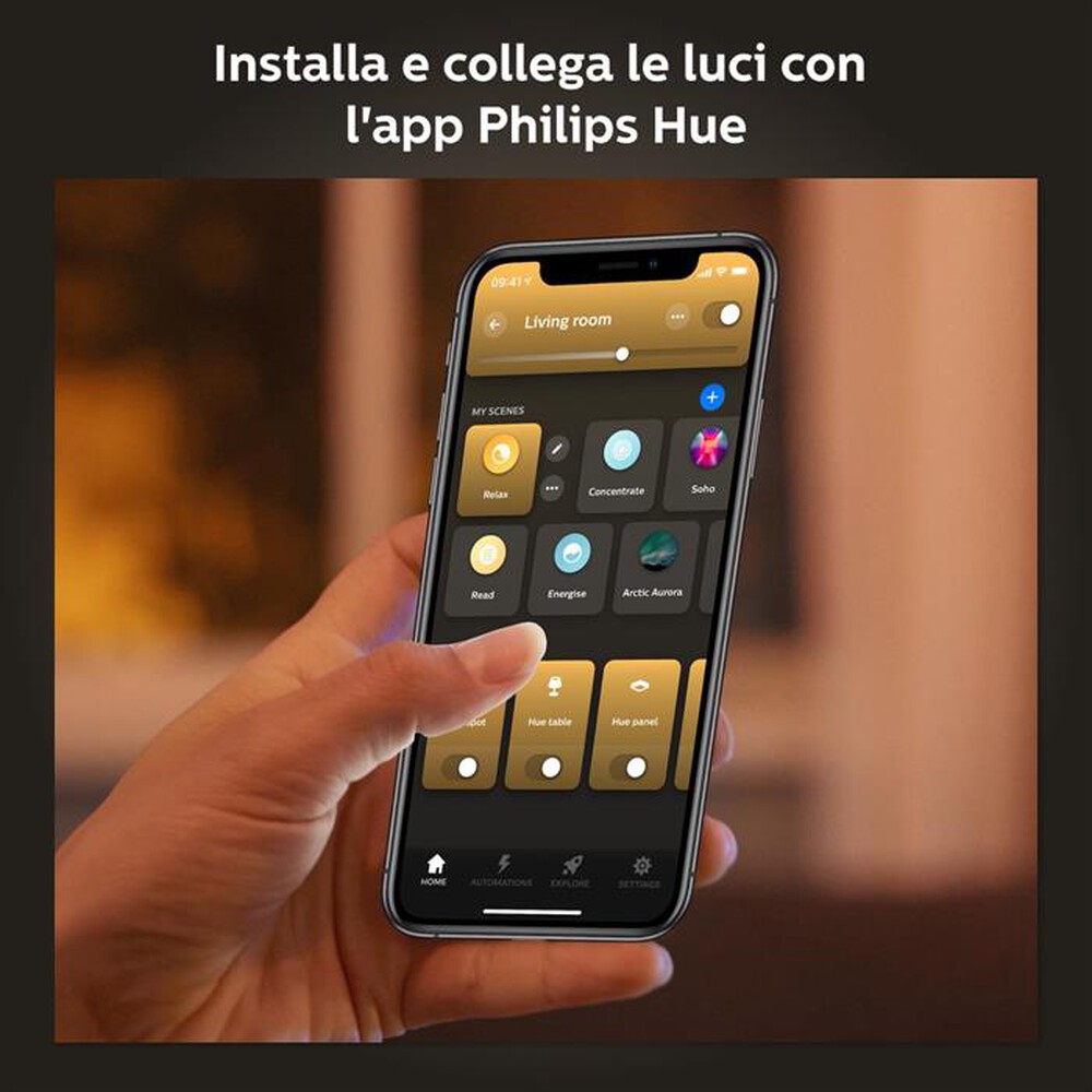 "PHILIPS - HUE WHITE, 2 FARETTI SMART, CONTROLLO VOCALE-Bianco"