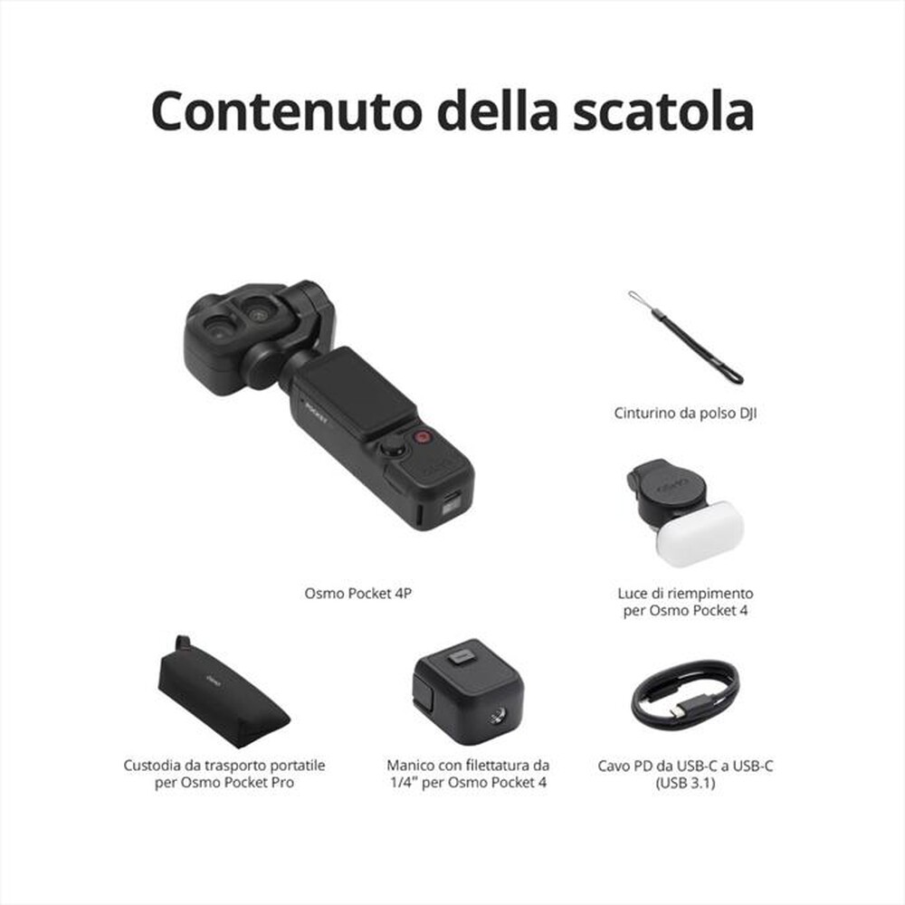 Immagine del prodotto DJI - Fotocamera OSMO POCKET 4P STANDARD COMBO-NERO