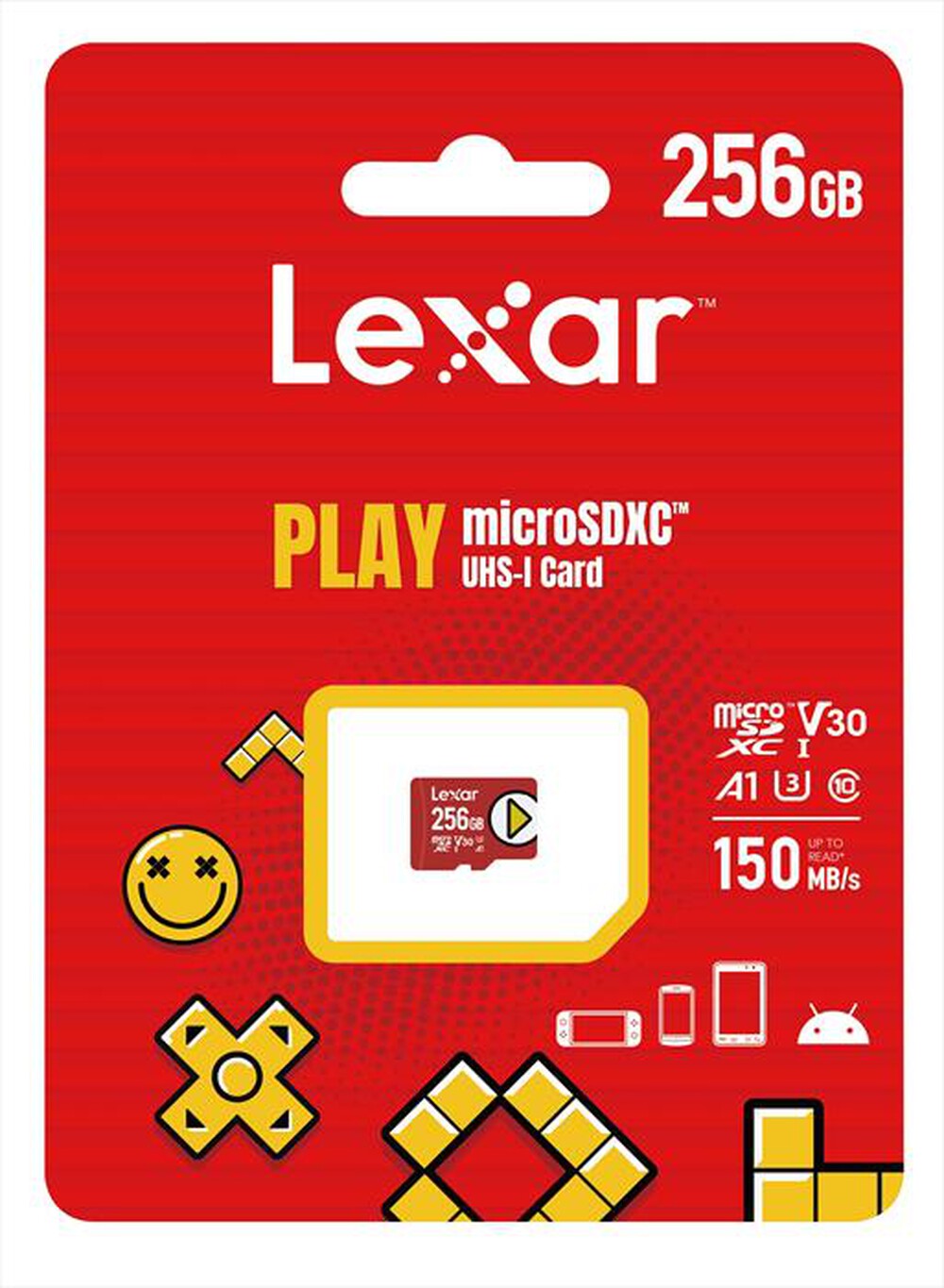 "LEXAR - 256GB PLAY MICROSDX UHS-I-Red"