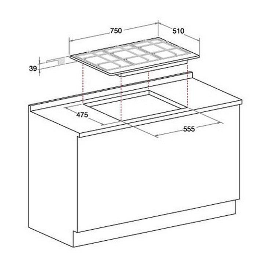 "HOTPOINT ARISTON - Piano cottura a gas PCN 752 U/IX/HA 5 fuochi"