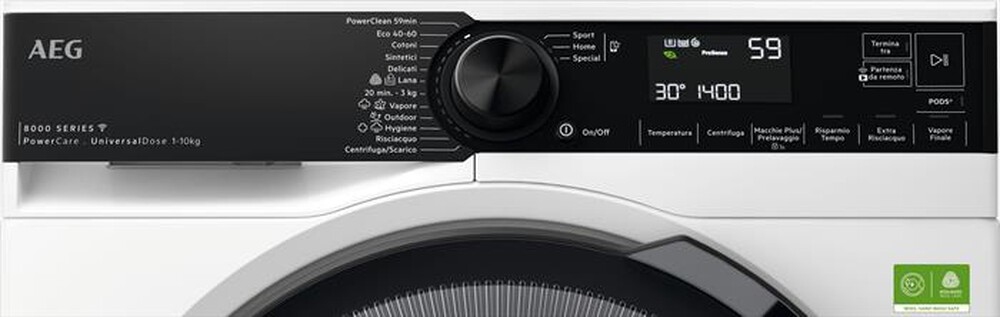 "AEG - Lavatrice LR8FH104VY 10 Kg Classe A-Bianco"