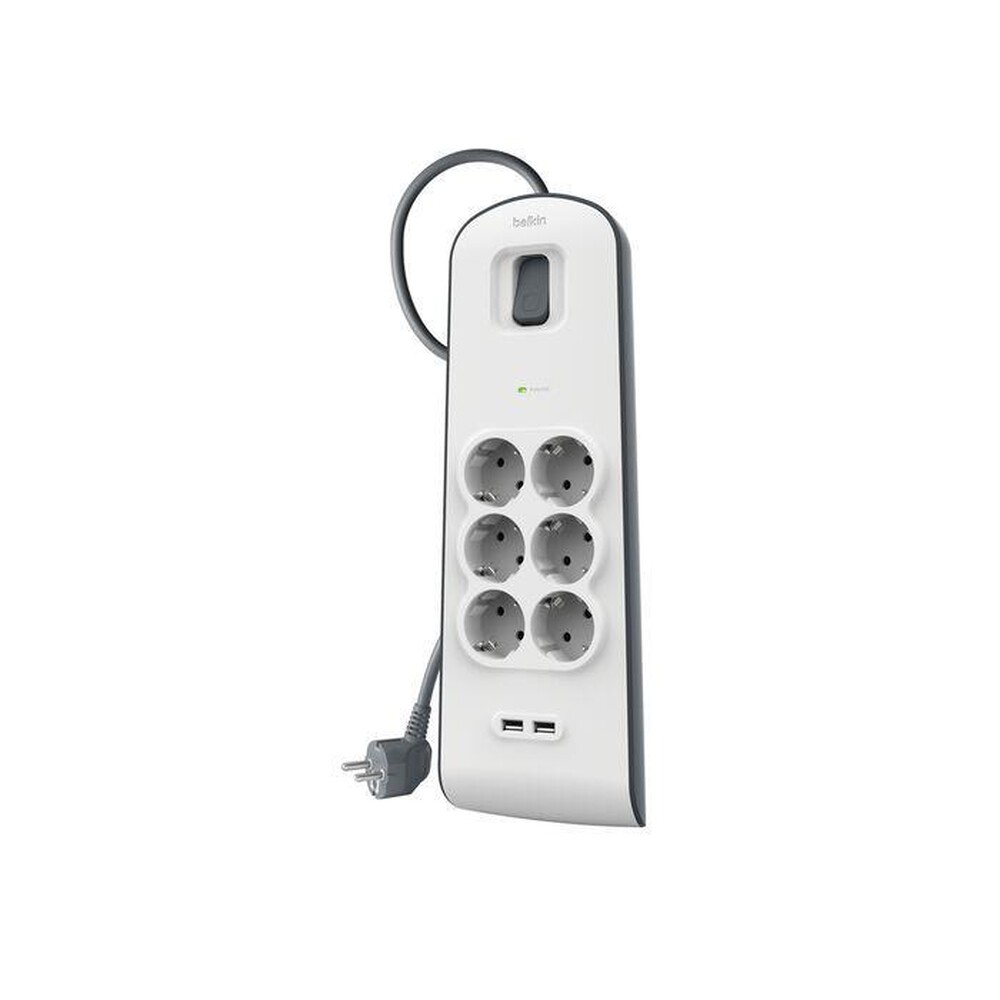 Immagine del prodotto BELKIN - Caricatore 2,4AMP USB CRG 6-OUTLET SURGE PROT STRI-Bianco / Grigio