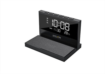 EXPLORE SCIENTIFIC - OROLOGIO DA SCRIVANIA CON RICARICA WIRELESS-Black