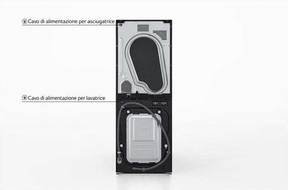 "LG - Lavasciuga WASHTOWER WT1210BBF 12/10 Kg Classe A-Platinum Black"