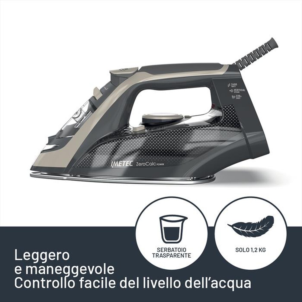 Immagine del prodotto IMETEC - Ferro a vapore ZEROCALC POWER-Nero/Sabbia
