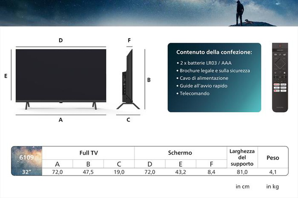 Immagine del prodotto PHILIPS - Smart TV LED FHD 32" 32PFS6109/12-Black