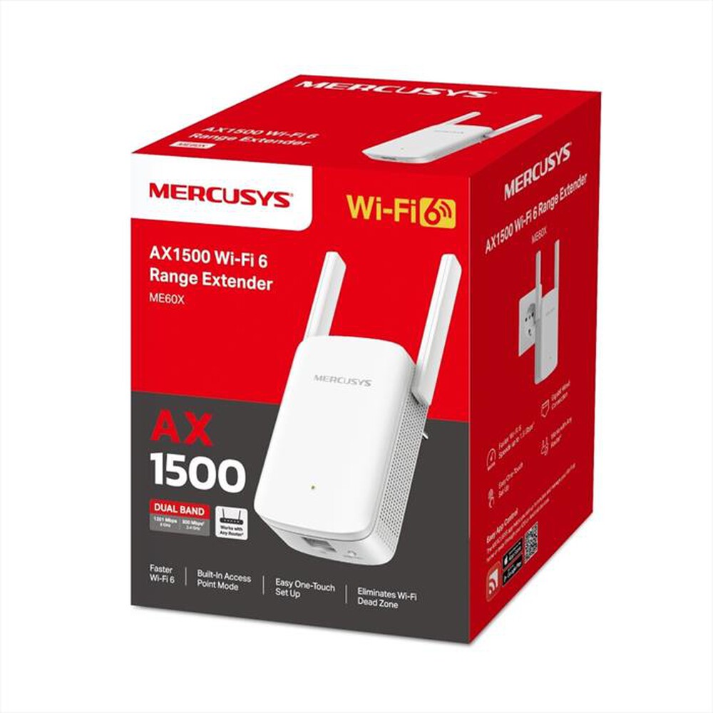 Immagine del prodotto MERCUSYS - AX1500 WI-FI 6 RANGE EXTENDER-bianco