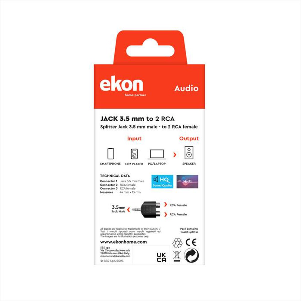 Immagine del prodotto SBS - ECASPLITJACK1M2RCA