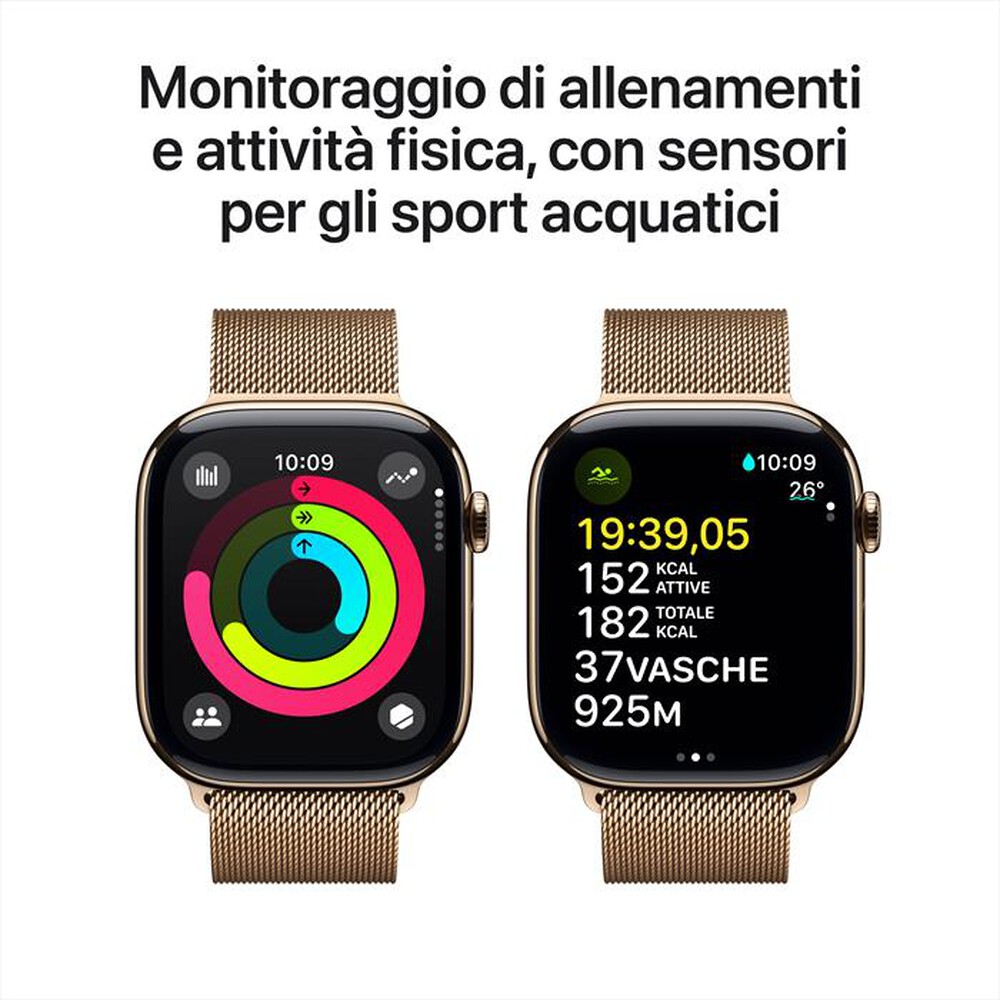 "APPLE - Watch Series 10 GPS + Cellular 46mm Titanio-Oro - Loop Milanese Oro M/L"