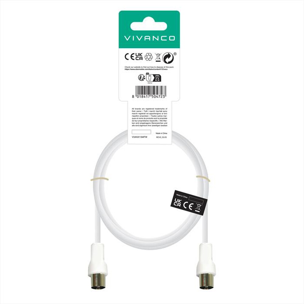 Immagine del prodotto SBS - Cavo antenna cavo 10m coax plug coax socket-Bianco