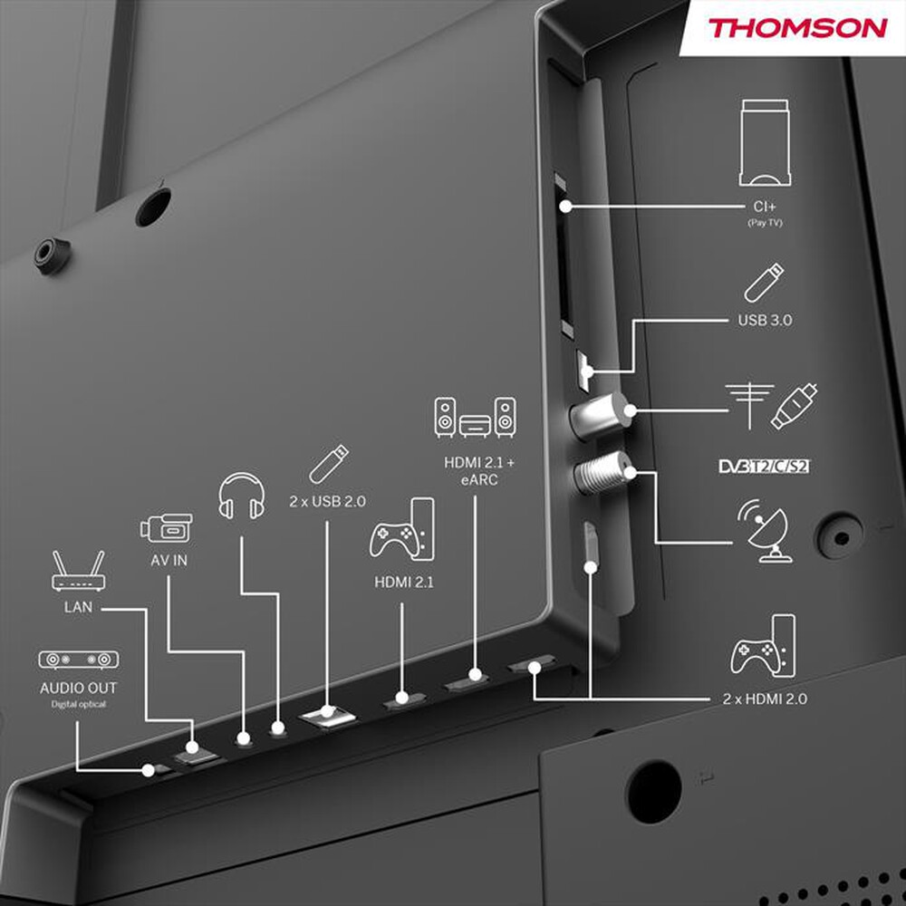 "THOMSON - Smart TV Q-LED UHD 4K 50\" 50QG5C14-Nero"