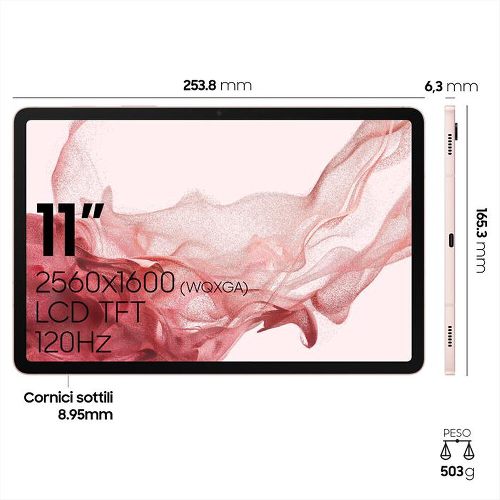 "SAMSUNG - Galaxy Tab S8 WiFi (8GB/128GB)-Pink Gold"