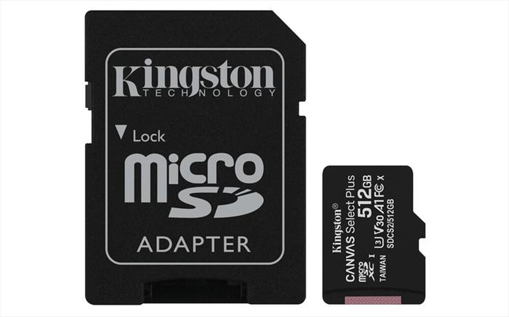 "KINGSTON - Supporto Micro SDXC 512 GB SDCS2/512GB-black"