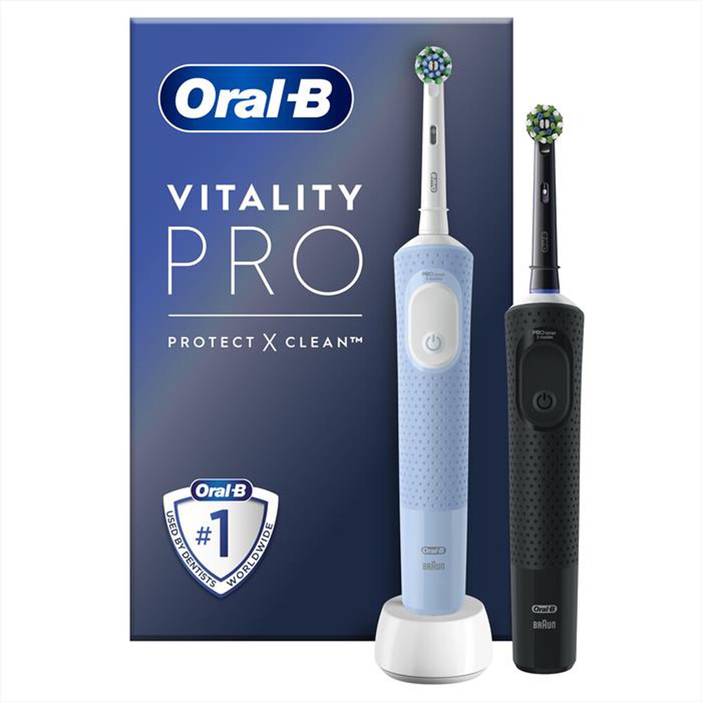 "ORAL-B - Spazzolino elettrico PW VITALITY PRO DUO HBOX-Blu, Nero"